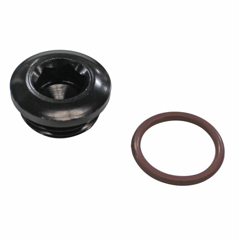 Fragola Plug, -12 AN Male Thread, Internal Hex, Aluminum, Black Anodized - Image 2